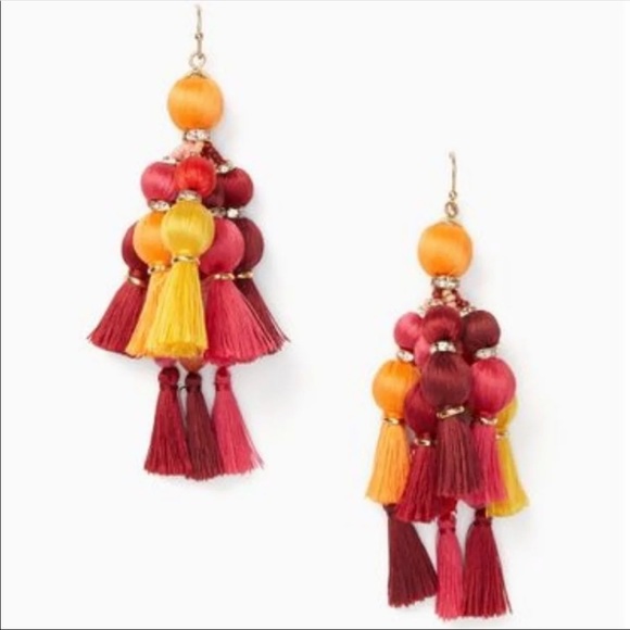 Kate Spade pretty pom tassel earring multi color - Picture 7 of 10